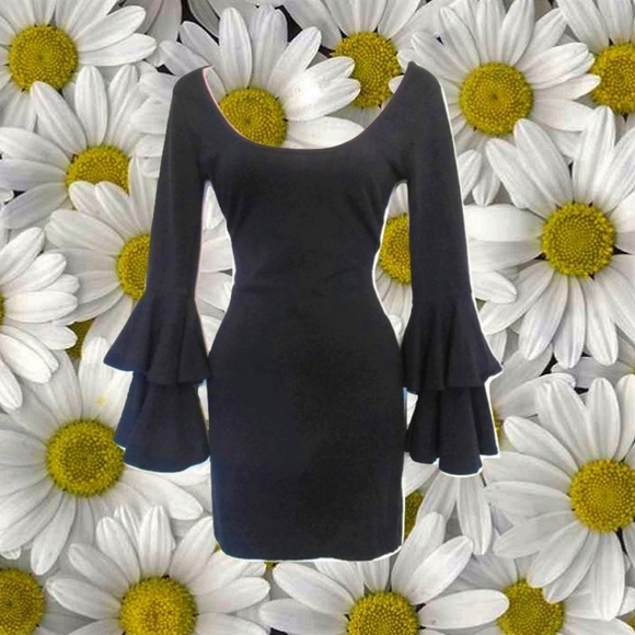 Moda International Dresses & Skirts - 1990 vintage black bell sleeve dress size xs small